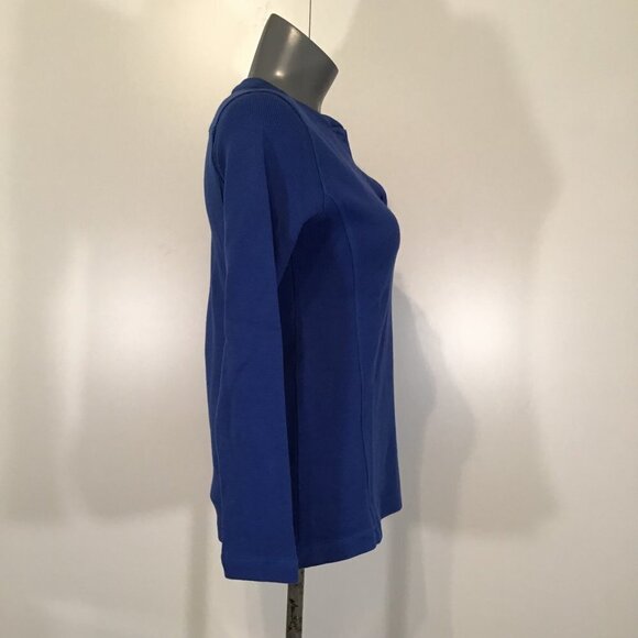 Haight & Ashbury Long Sleeve Royal Blue Waffle Knit Henley Top  Size L - Picture 3 of 11